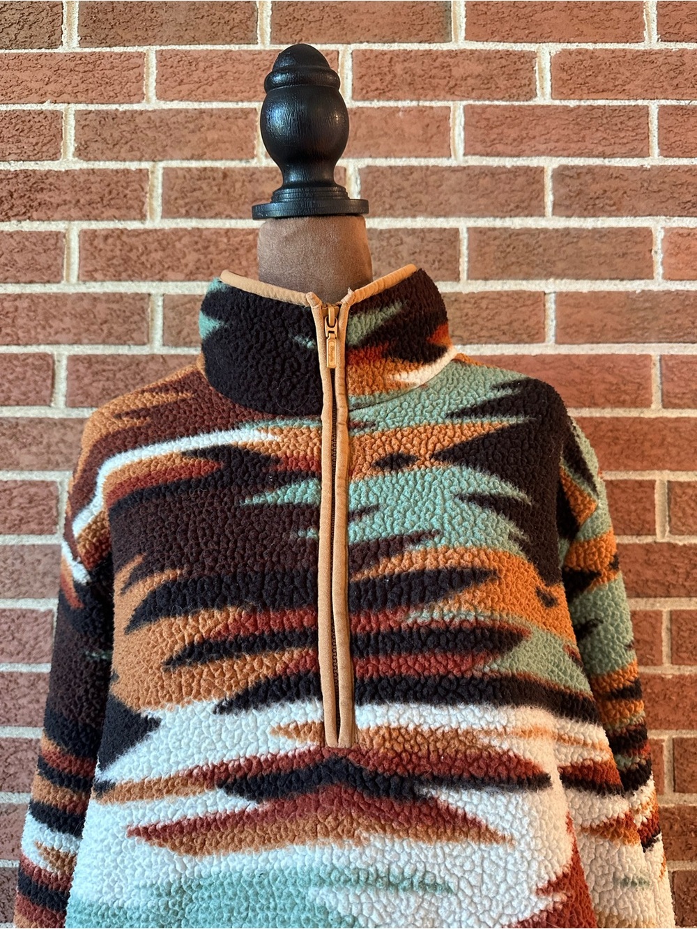 Wrangler Women’s Pullover Sherpa Fleece Quarter Zip Aztec Western, XXL - Picture 2 of 11